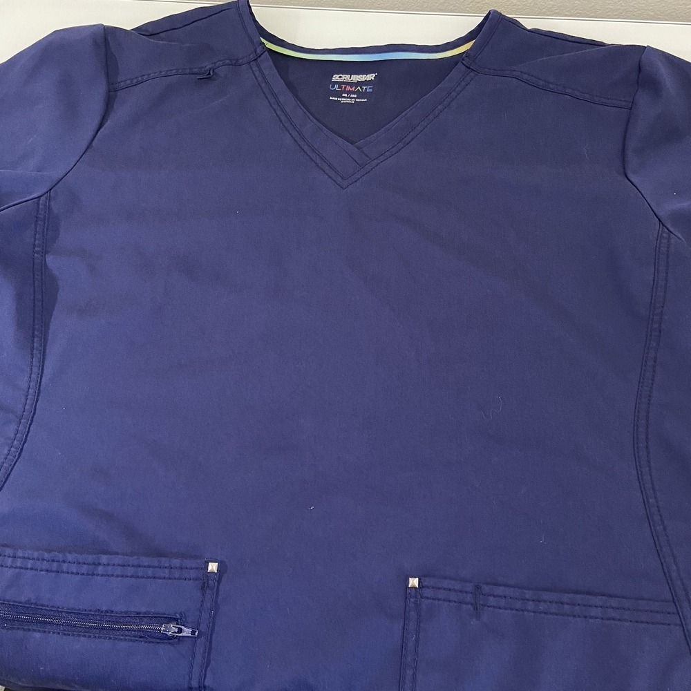 Women's Scrubstar Ultimate Criss Cross V-Neck‎ 3XL Scrub Top Stretch NAVY